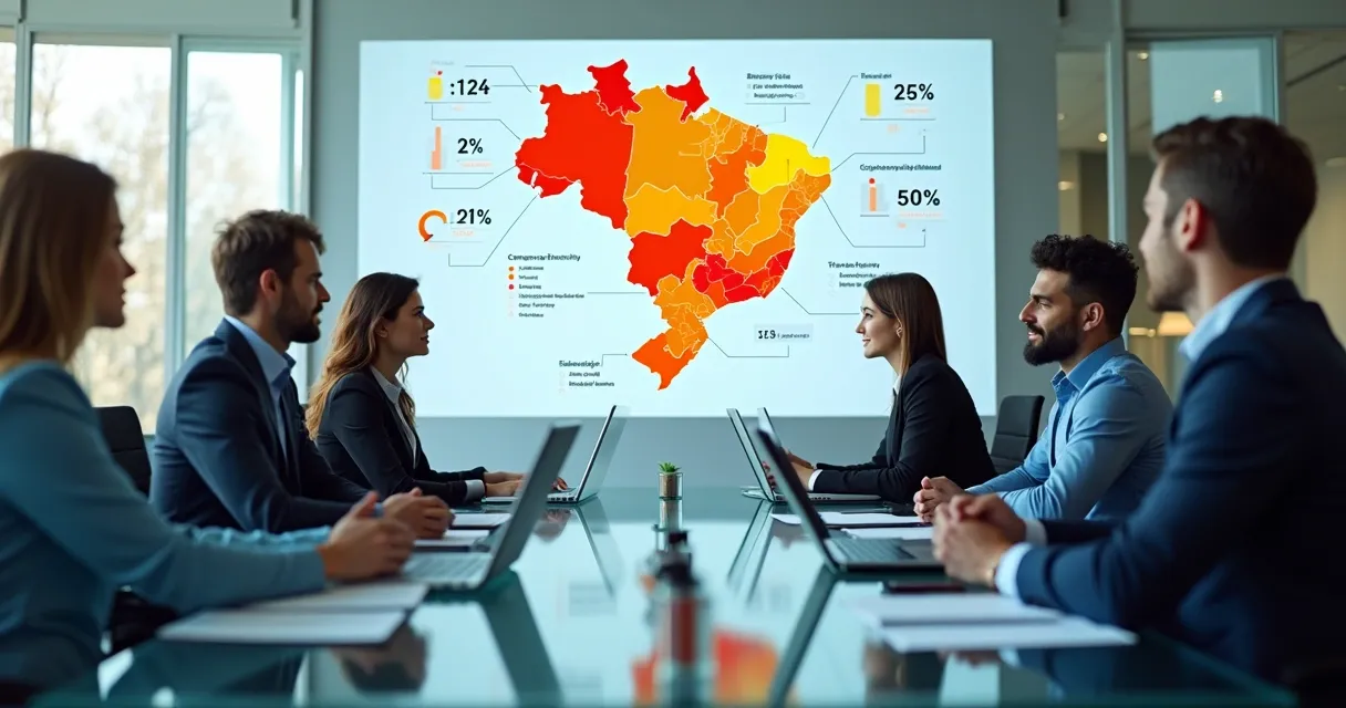 Gráfico ilustrando segmentação de mercado por porte, setor e localização 