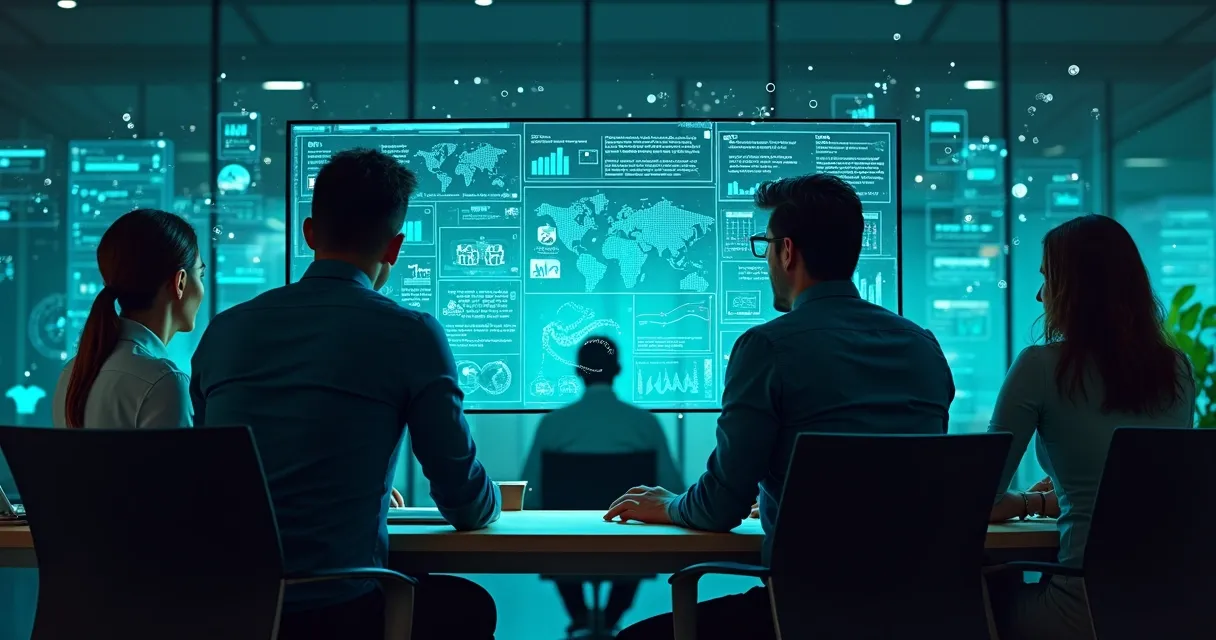 Gestor de vendas observando tela de CRM integrada a múltiplas fontes de dados